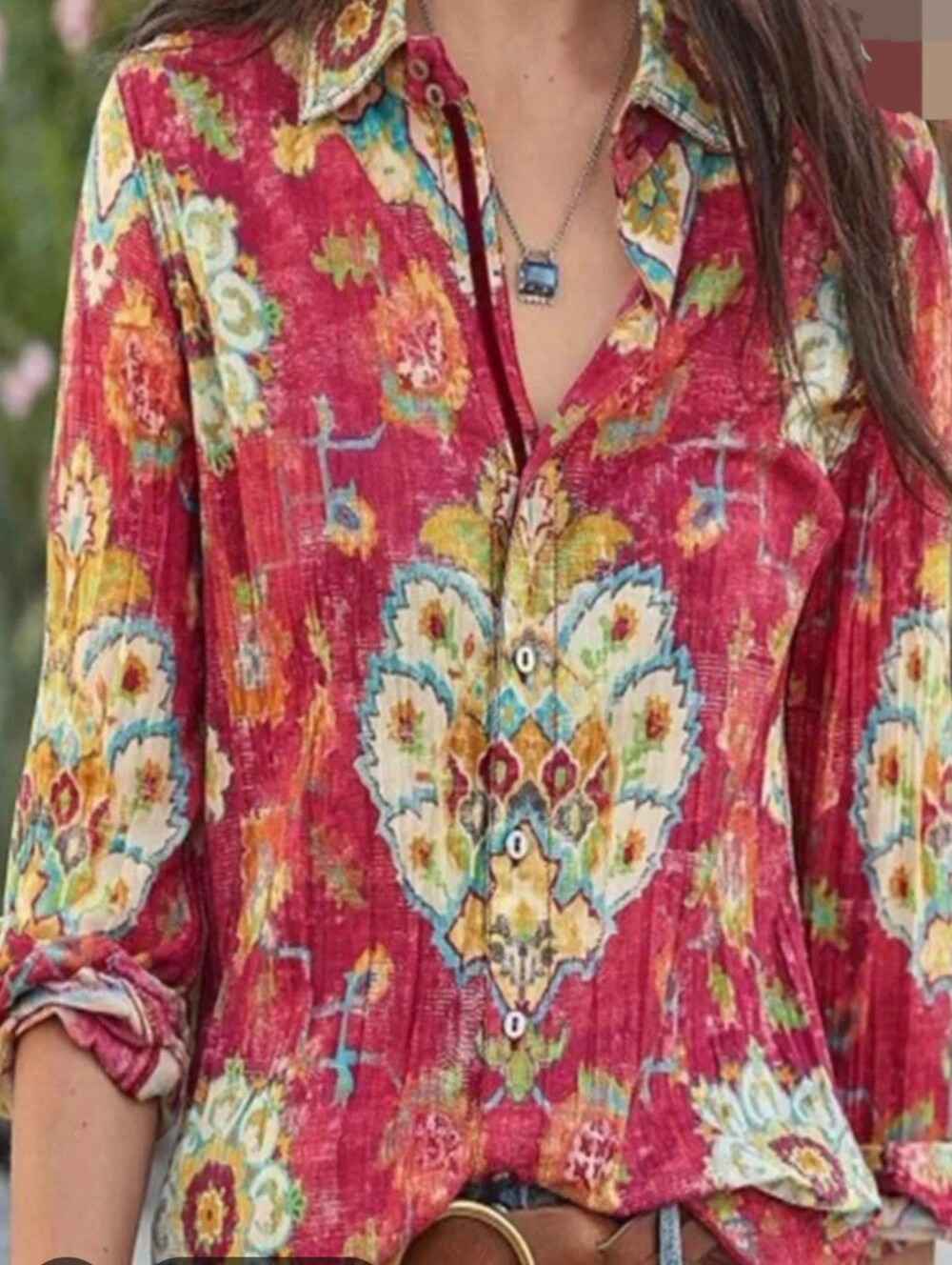 Cino Sundance Flying Peacock Shirt. Boho. Coadral Cowgirl. - Picture 12 of 12